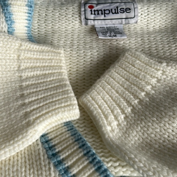 🌻4/$20 Vintage Pattern Knit Button Up Cardigan By Impulse Made In Taiwan Medium - Picture 11 of 16